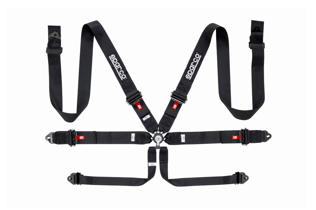 Sparco Belt 6pt 3in Aluminum Black