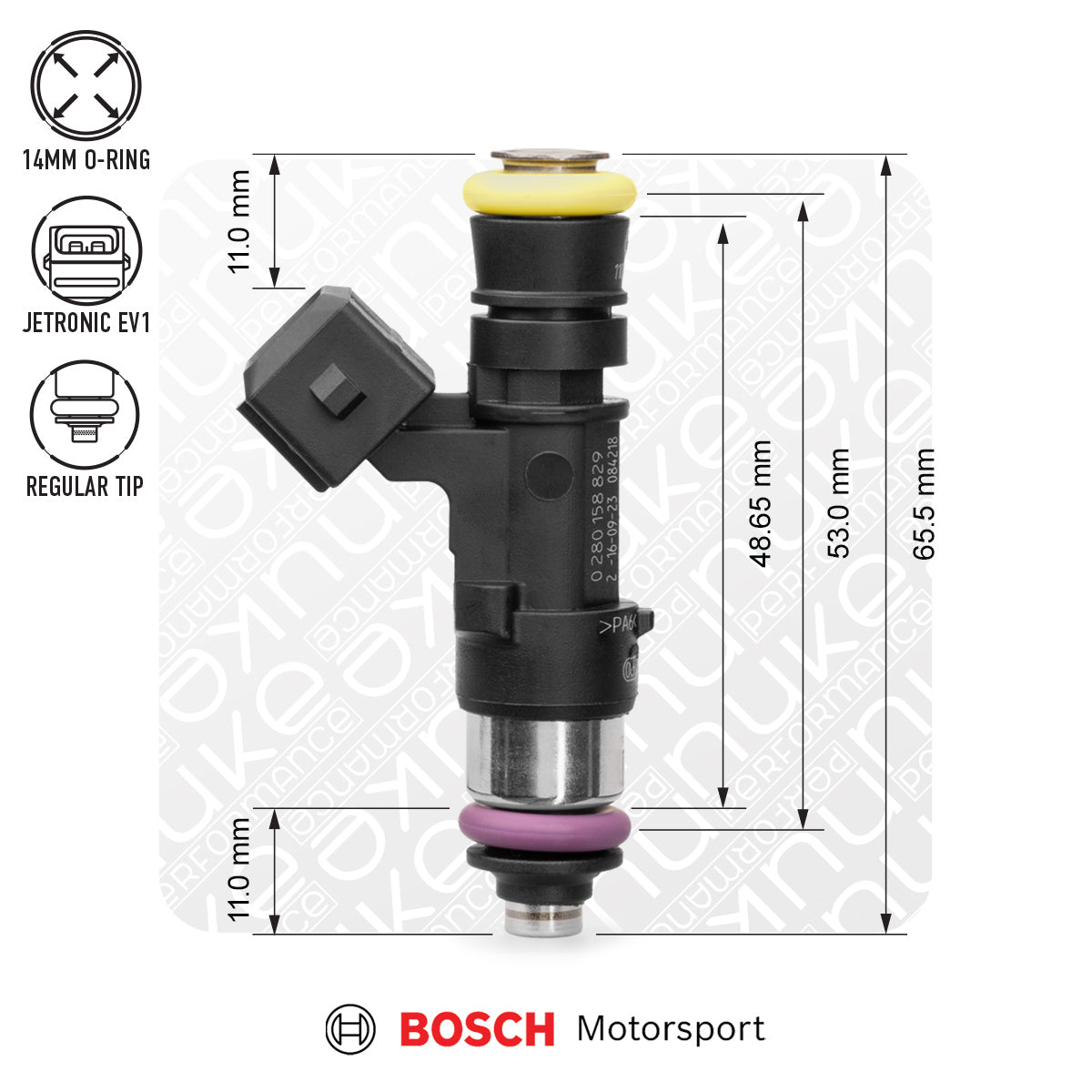 Nuke Performance - Bosch injector 2200cc NGI2, 53mm (EV14S), 8pcs flow matched
