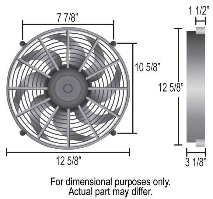 DERALE - 12 Inch 2,000 CFM Derale High-Output Pusher/Puller Single RAD Fan 16925