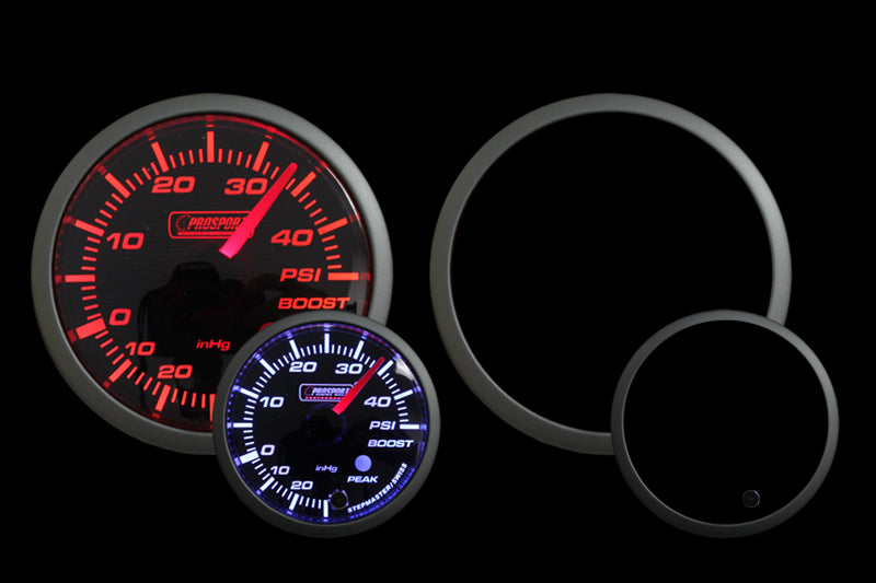 Prosport Gauges - 2-1/16" Premium Amber / White Electric Boost gauge 45 PSI