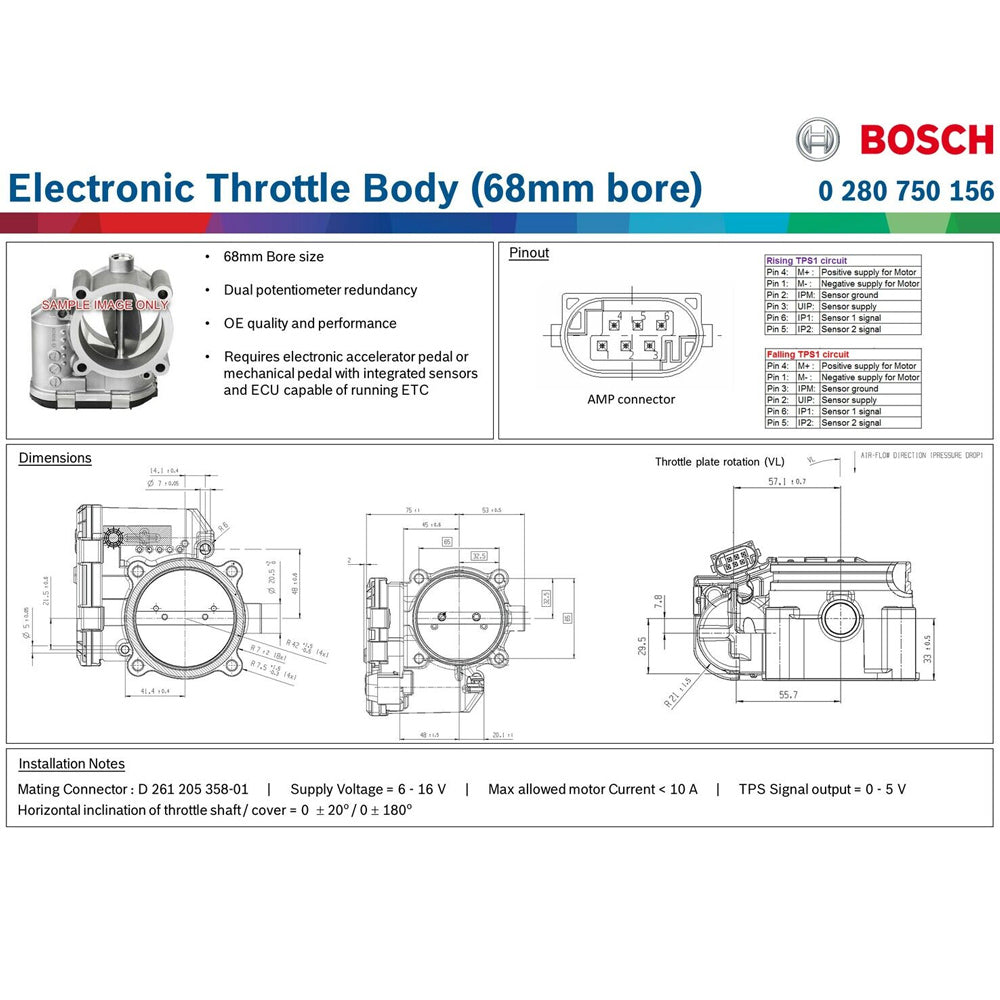 Nuke Performance - Bosch Electronic Throttle Body (68mm bore)