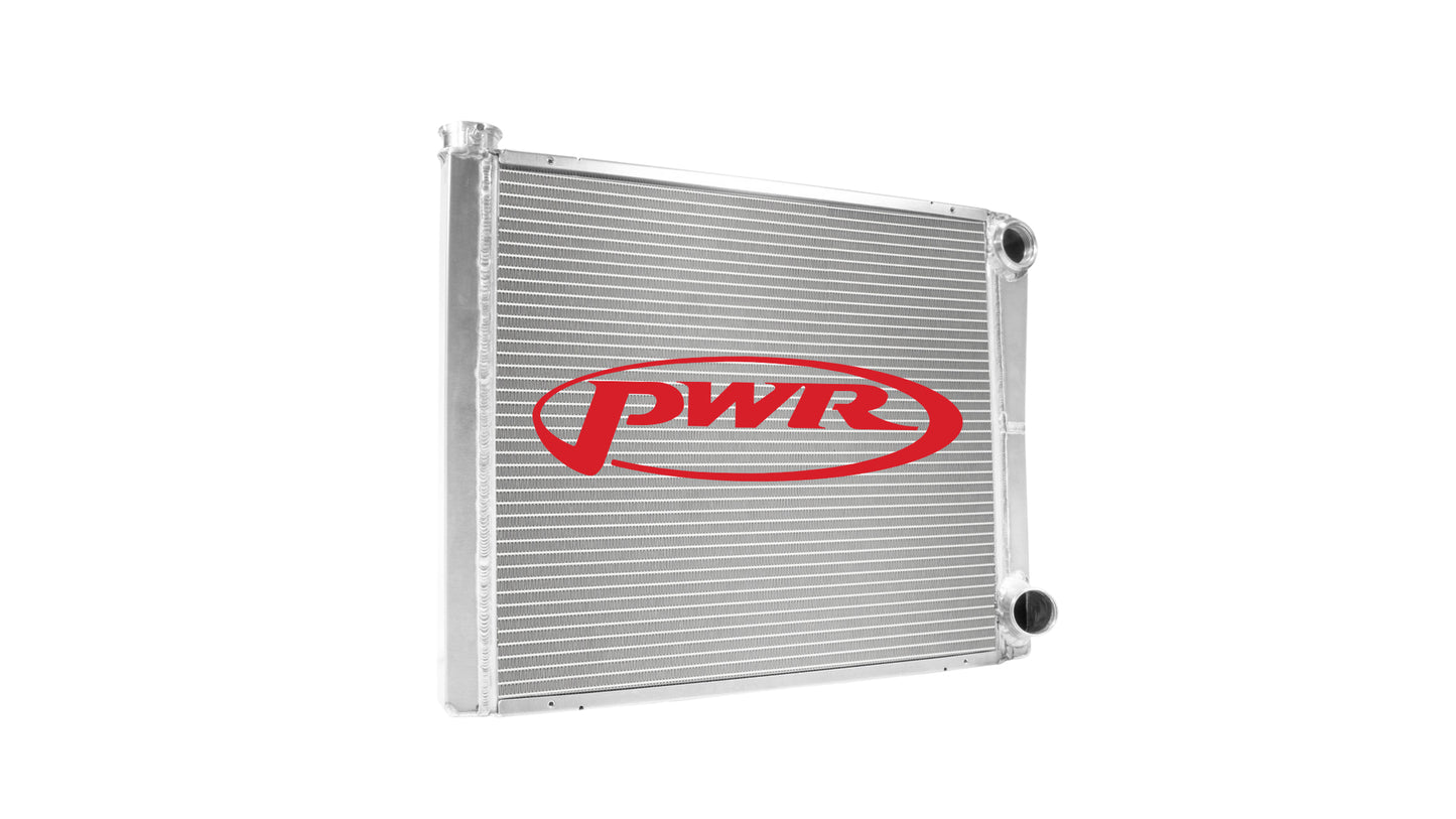 PWR - 42mm Universal Performance Radiator (PWR Open 24” x 19”) -20 AN Port Inlet, 1-3/4″ Low Outlet