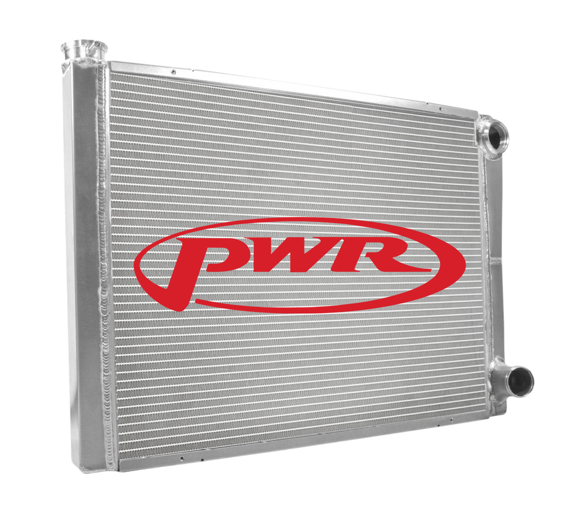 PWR - 42mm Universal Performance Radiator (PWR Open 28” x 19”) -20 AN Port Inlet, 1-3/4″ Low Outlet