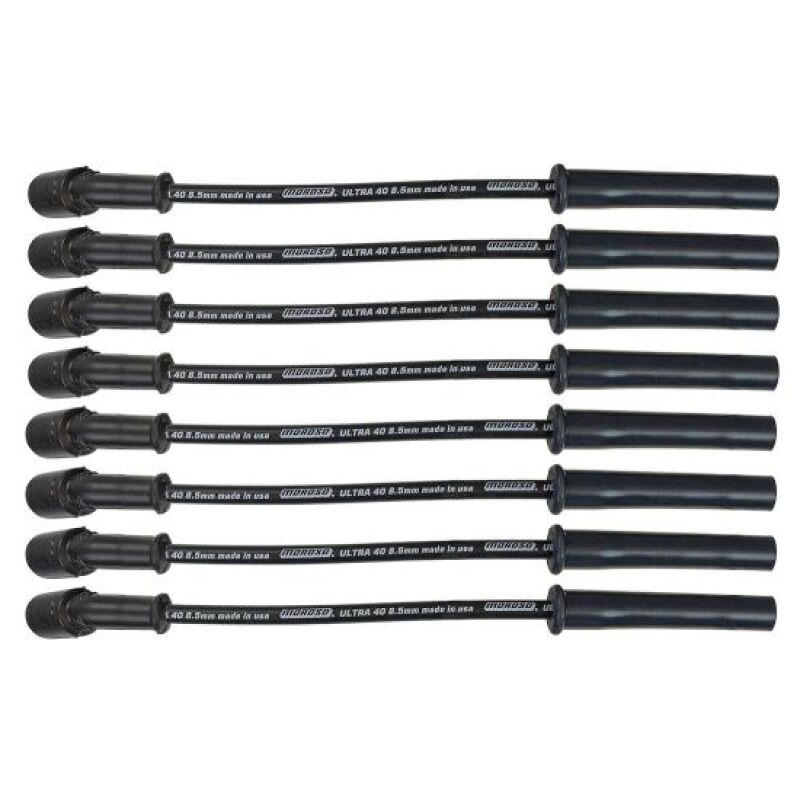 Moroso 99-13 GM LS/LQ 4.8/5.3/5.7/6.0/6.2L Ultra 40 8.5mm Multi-Angle Boot Spark Plug Wire Set - Blk