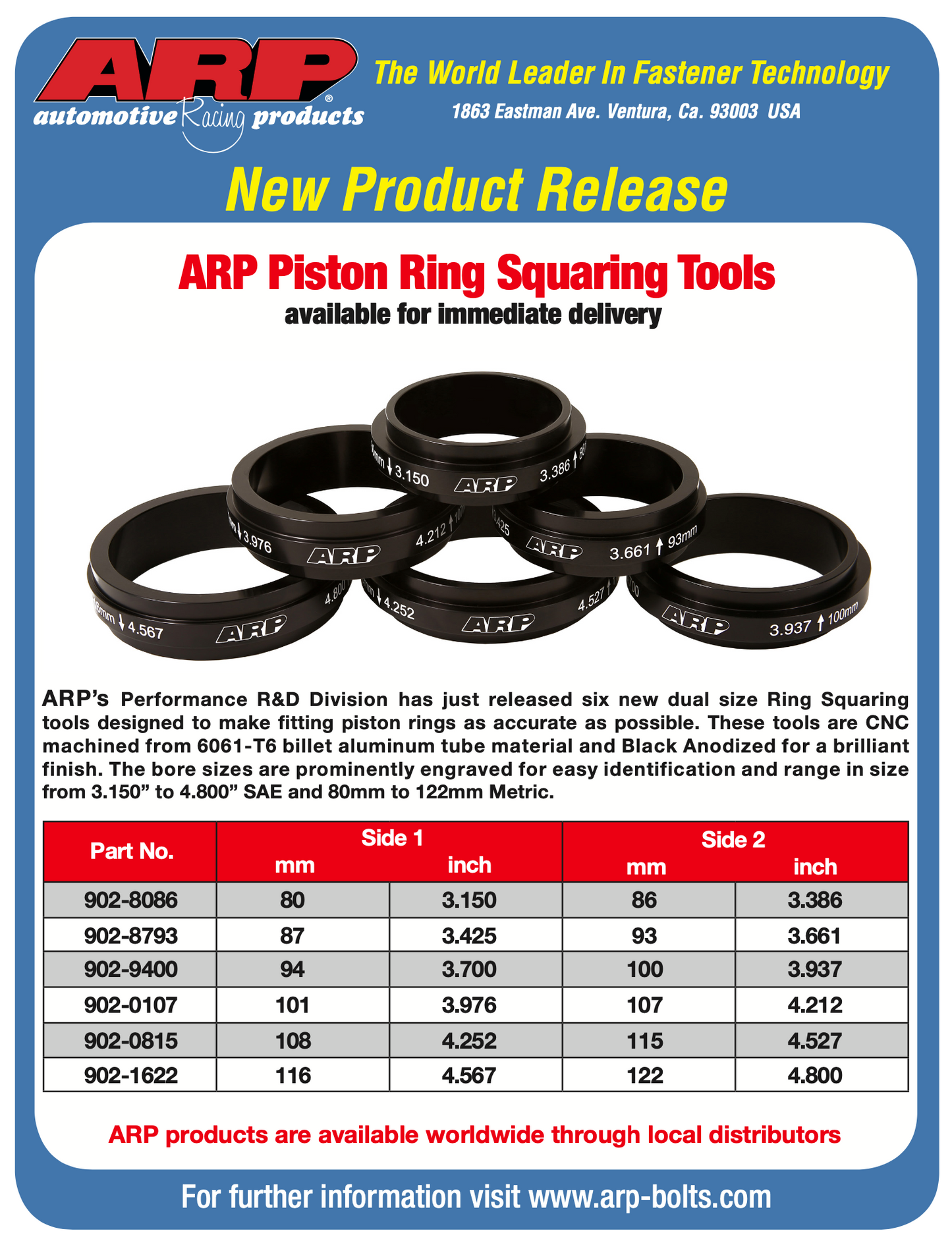 ARP Ring Square Tool 80mm-86mm