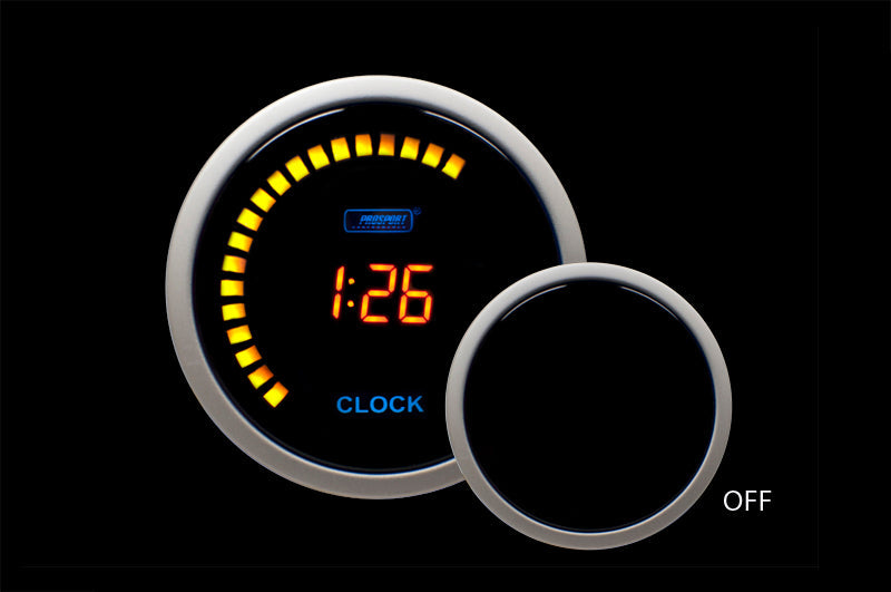 Prosport Gauges - 2-1/16" Digital Clock 12 volt -Amber