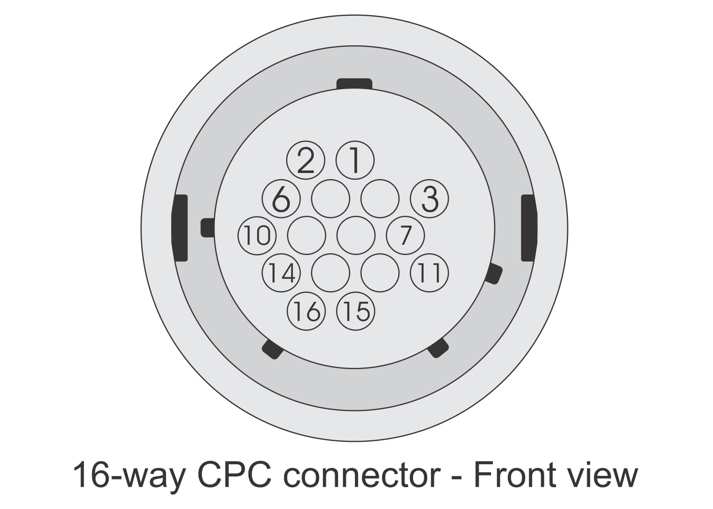 FuelTech CPC Circular Connector Kit 16-way Pin-out