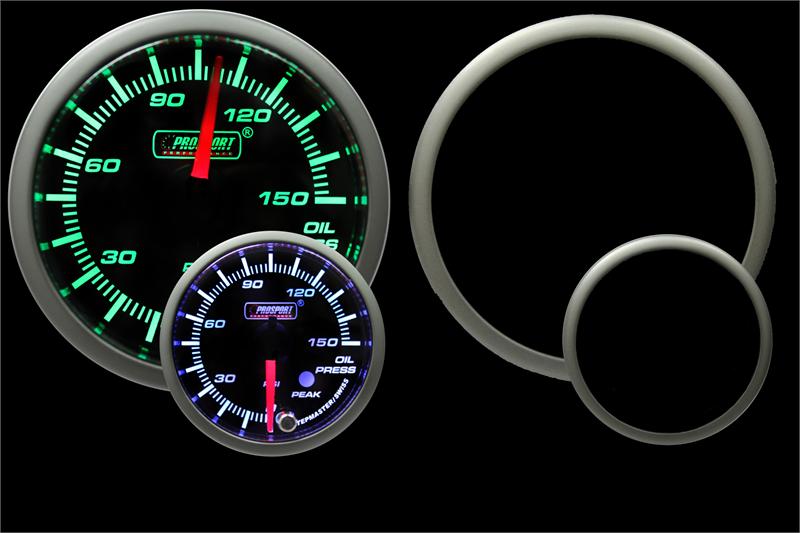 Prosport Gauges - 2-1/16" Green/White Premium Oil Pressure gauge