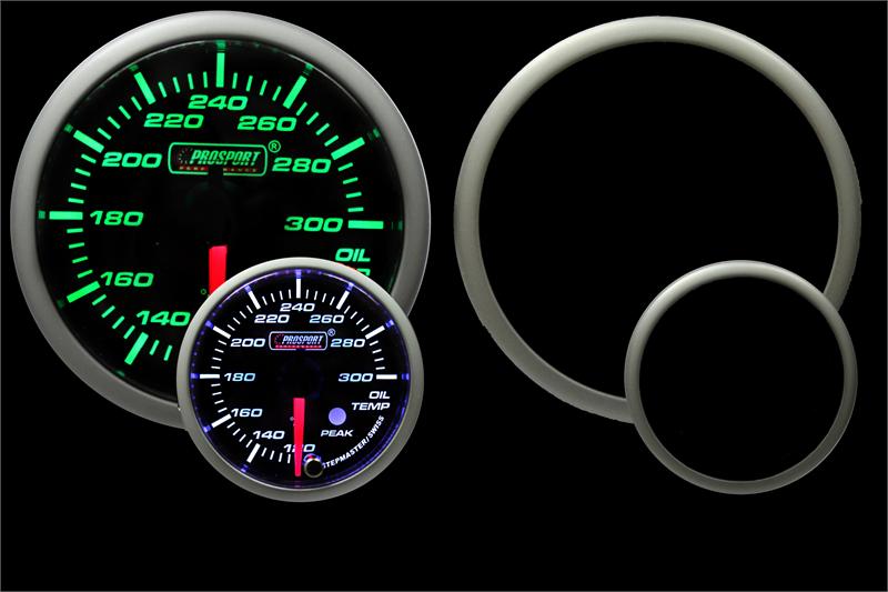 Prosport Gauges - 2-1/16" Green/White Premium Oil Temperature Gauge
