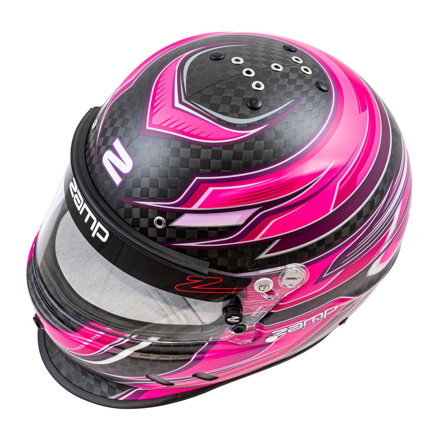Zamp RZ-67D SNELL SA2025 Carbon Flo Pink/Pur 3X-Large Z-20 Anti-Fog Clear Shield Color Match Series 28 Interior