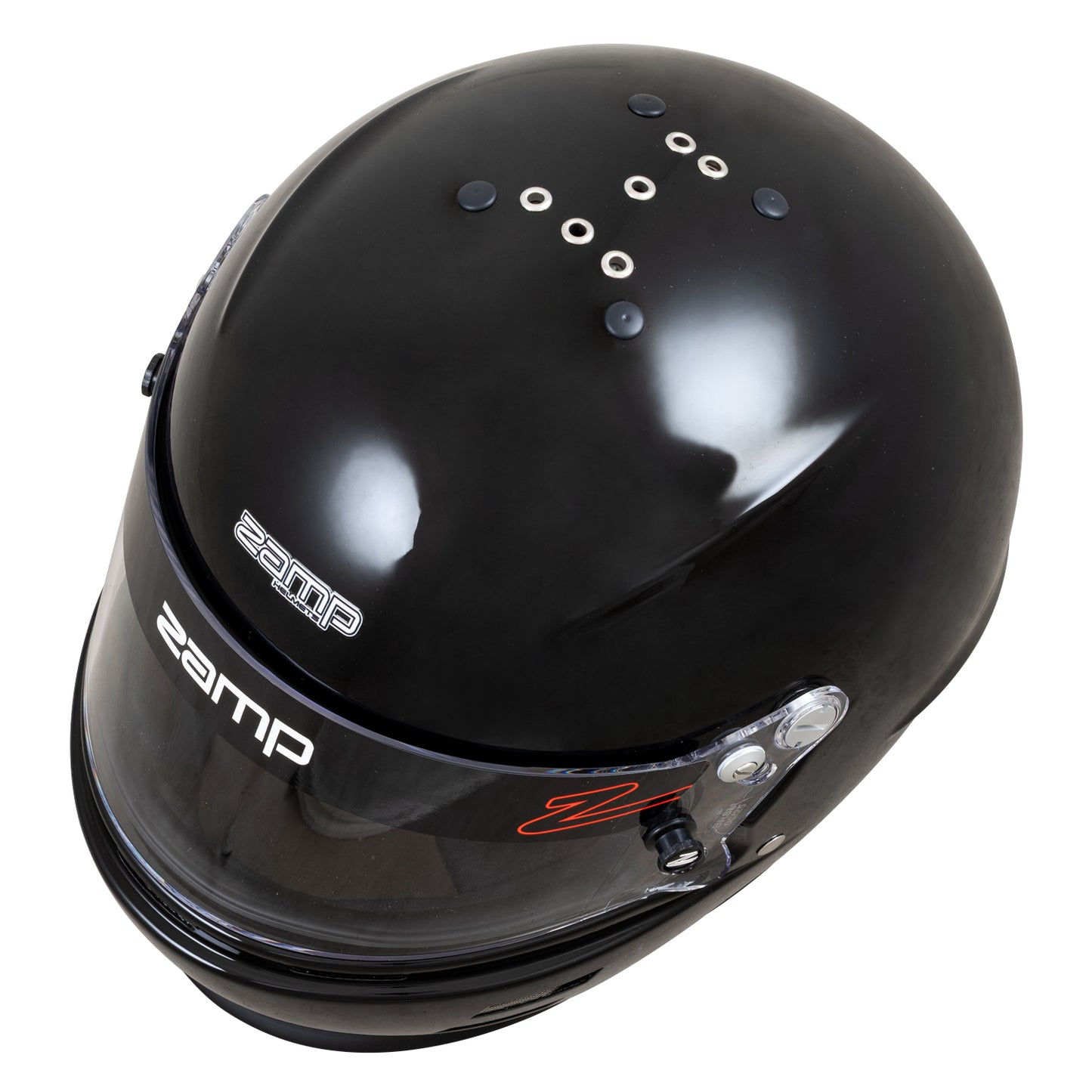 Zamp RZ-61S SNELL SA2025 Gloss Black Large Z-20 Clear Shield Series 31 Cheek Pads Series 28 Crown Liner