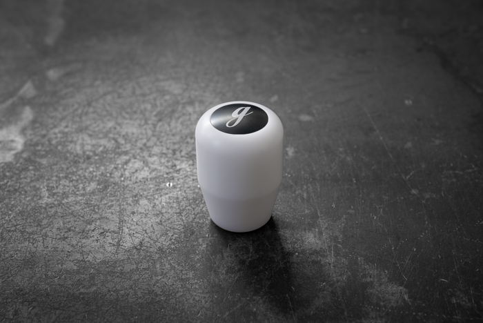 Standard White Delrin Shift Knob for BMW E21, E28, E30, E34, E36, E46-Shifter Accessories-grip-drift-Recessed-G Logo Emblem-Garagistic-bmw