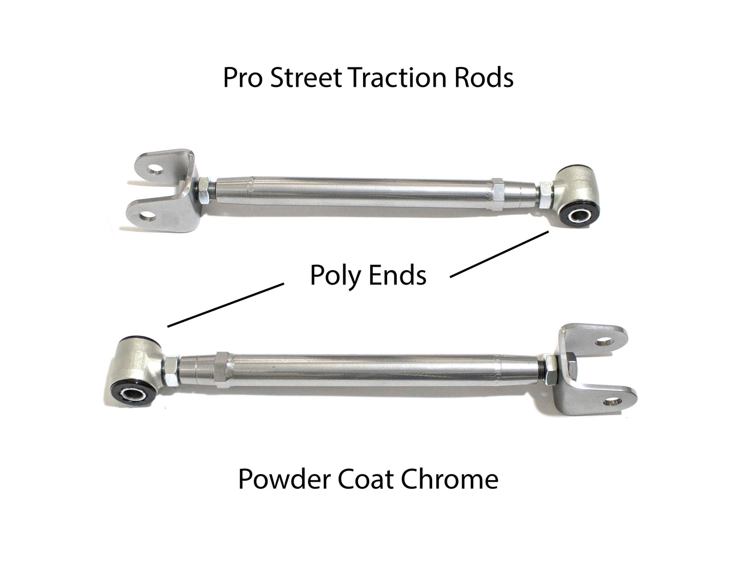 MX83 Traction Rods - Pro Street - Chrome