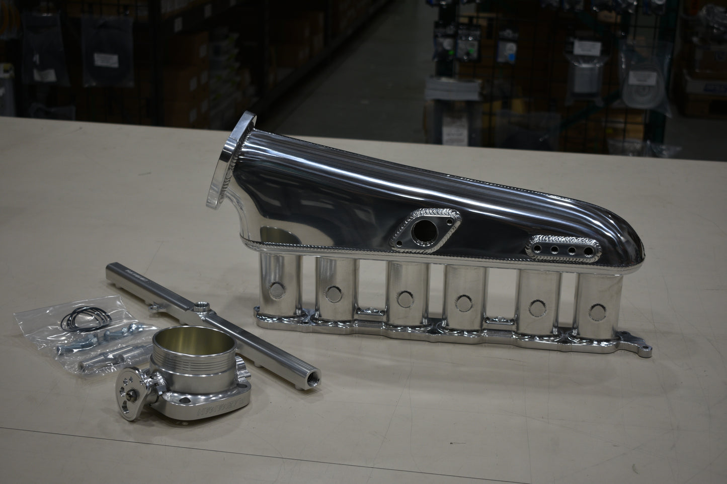 PLAZMAMAN - 2JZ-GTE Billet Intake Manifold - 6 Injector - POLISHED - DBC 97MM