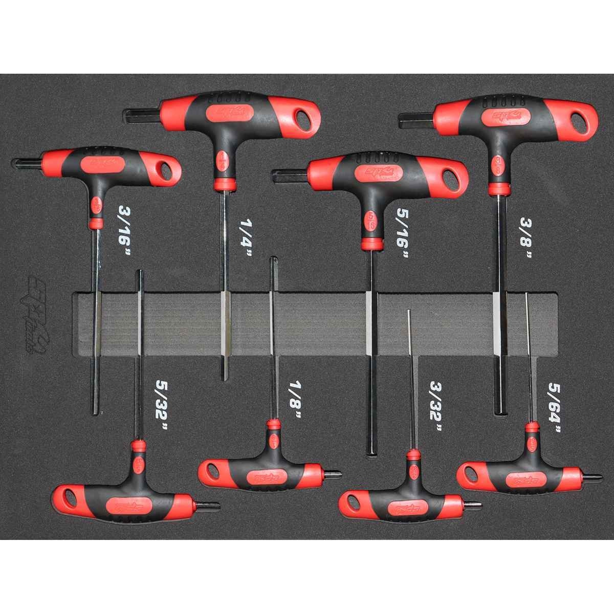 SP Tools USA - 8PC SAE HEX KEY T-HANDLE SET w/ EVA FOAM