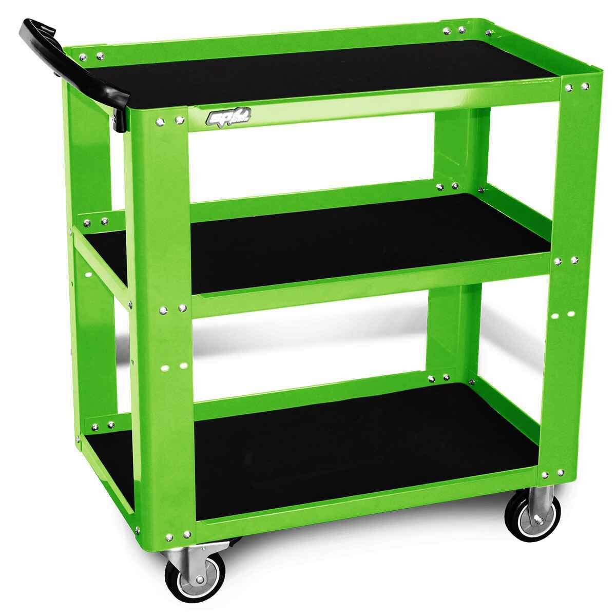 SP Tools USA - 3 SHELF PROFESSIONAL ROLL CART - GREEN