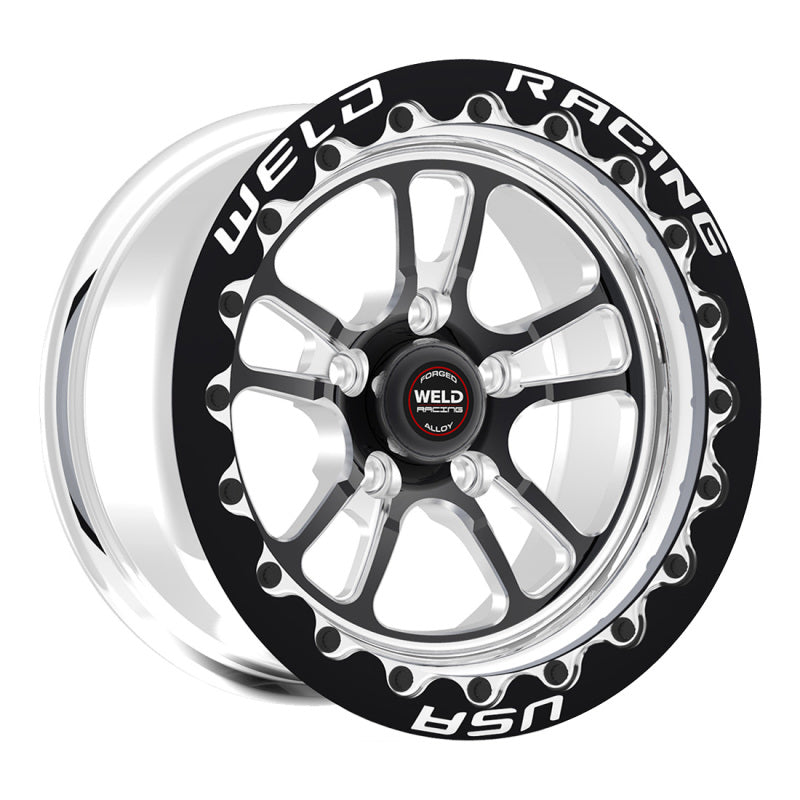 Weld S70 RT-S 15x10in / 5x115 BP / 6.5in. BS - Black Center - Polished Shell Wheel