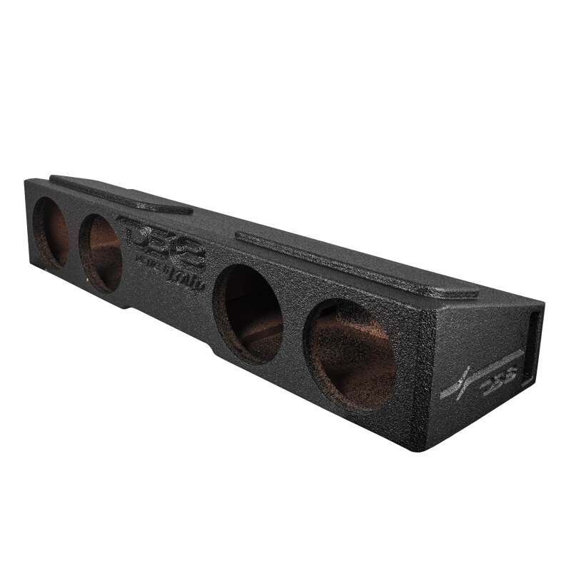 DS18 4 x 8in Forward Firing Underseat Ported Box Subwoofer Enclosure Black Spray Liner Paint Finish