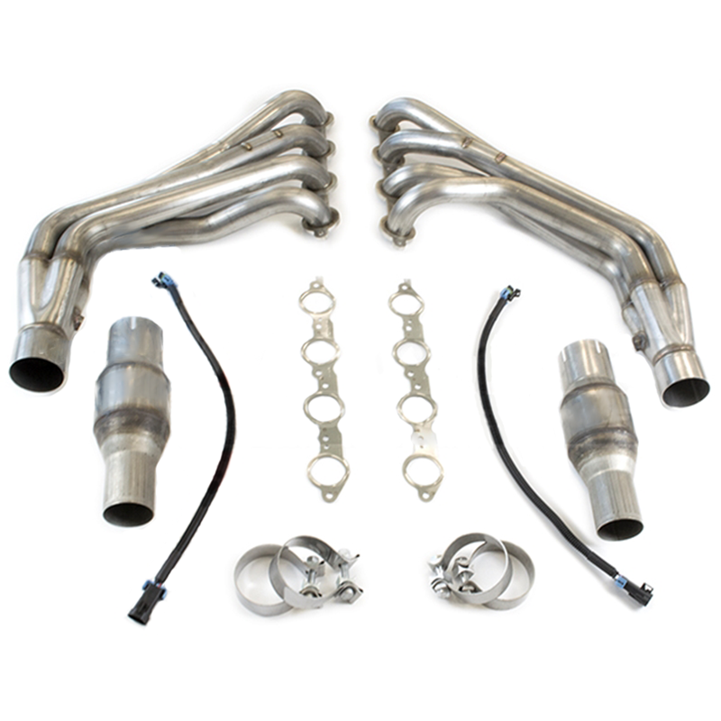TSP - 2010-2015 Camaro SS & ZL1 1-7/8" Long Tube Headers, Catted Connection Pipes w/Exhaust Manifold Gaskets - Stainless Steel (25-TSPG5304HC-178)