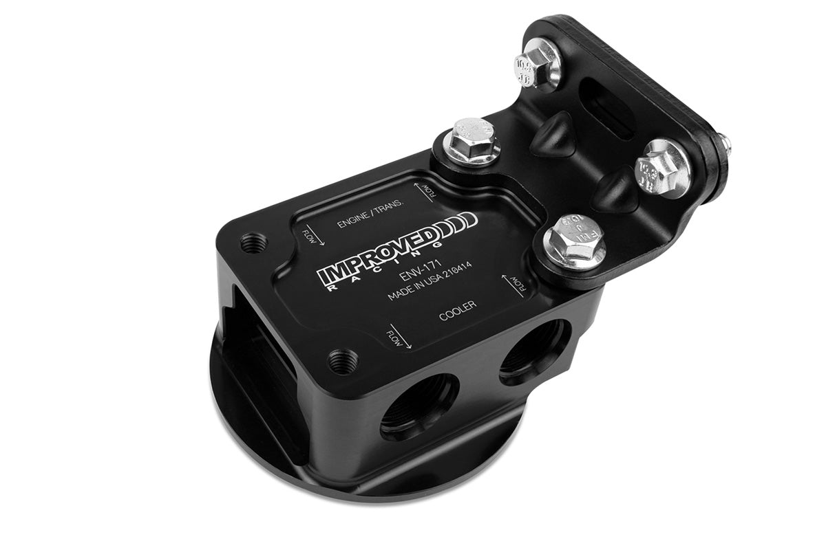 Improved Racing - Remote Engine & Transmission Oil Filter Mount with 185F Thermostat, filter screw sold separately