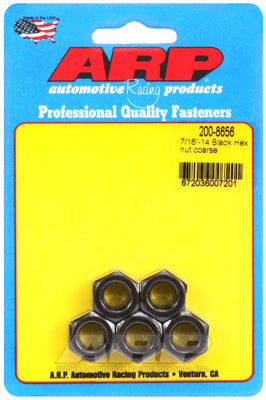ARP 7/16-14 Black Coarse Hex Nut Kit