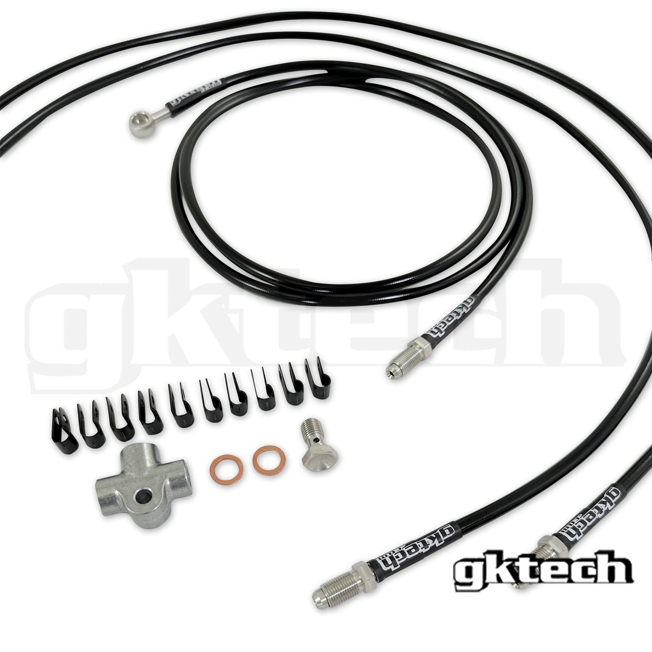 GKTech - 240SX/SKYLINE STAND ALONE SS E-BRAKE KIT DE LÍNEA DE FRENO TRENZADO (2POT-LINE)