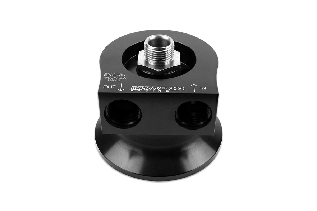 Improved Racing - Oil cooler adapter sandwich plate for Gen 1-2 SBC & Mk. 1-6 BBC Engines, -10AN ORB ports