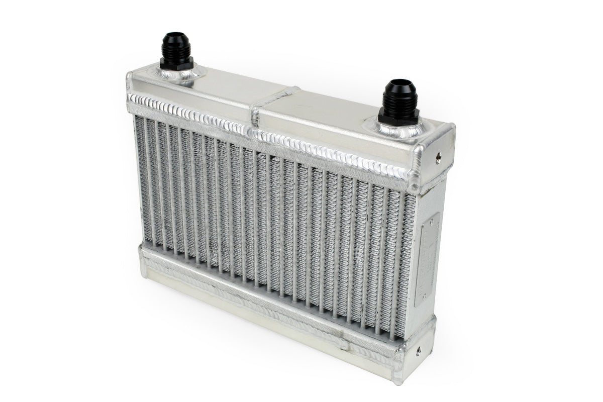 Improved Racing - High efficiency dual-pass oil cooler, 200 series, 21-row, 7.00" x 9.60", -10AN female ORB ports