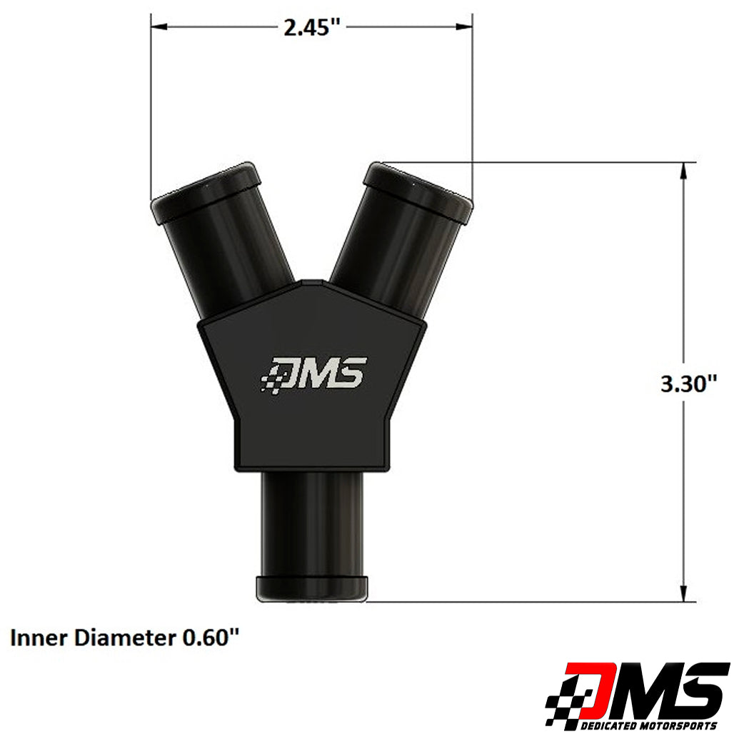 Dedicated Motorsports - Billet Y-Fitting 3/4" to dual 3/4"