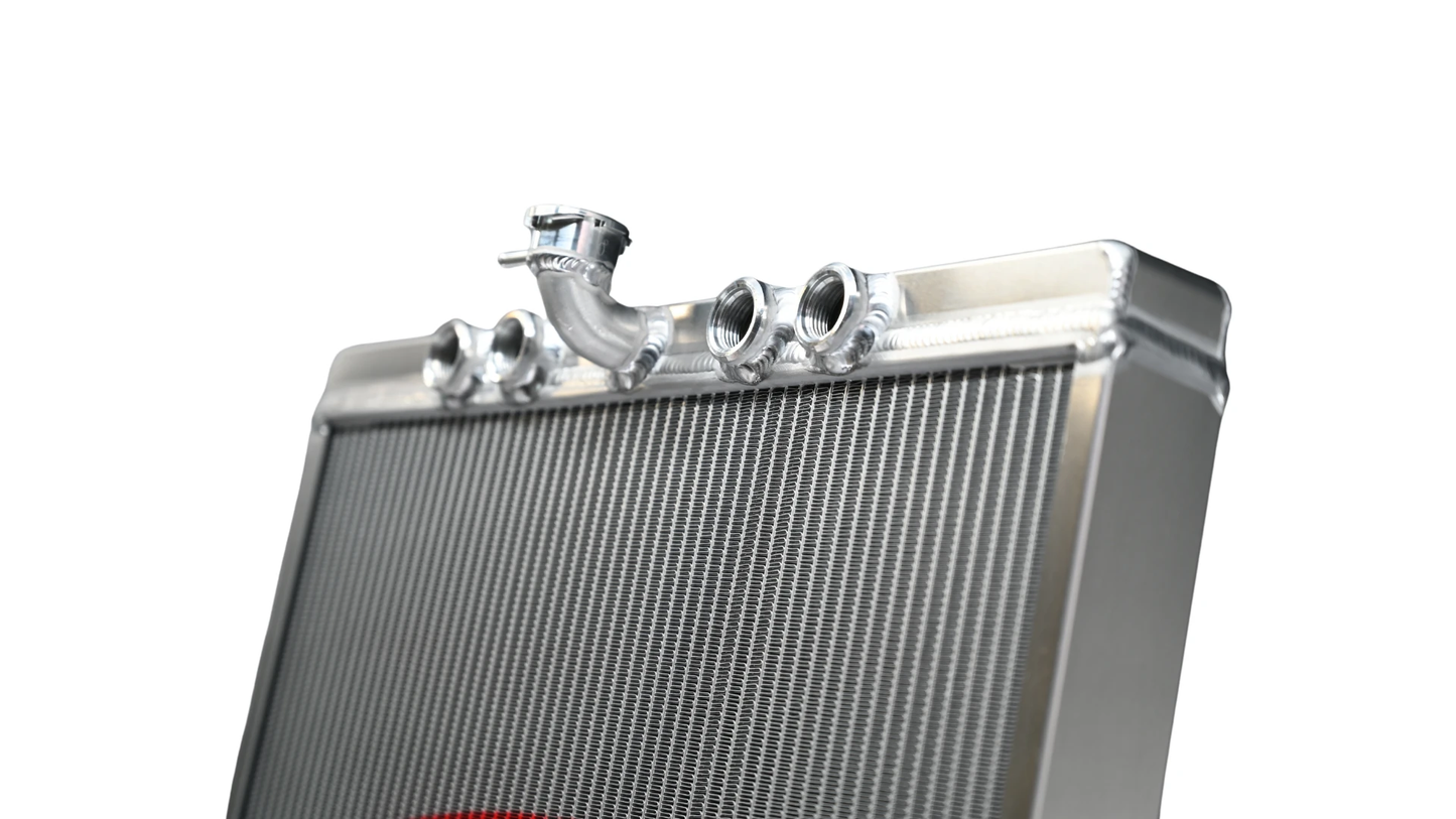 PWR - Radiator Sprint Car Extruded Tube Crossflow Open (Small Neck) 20.17" x 20" 1-1/2" Outlet