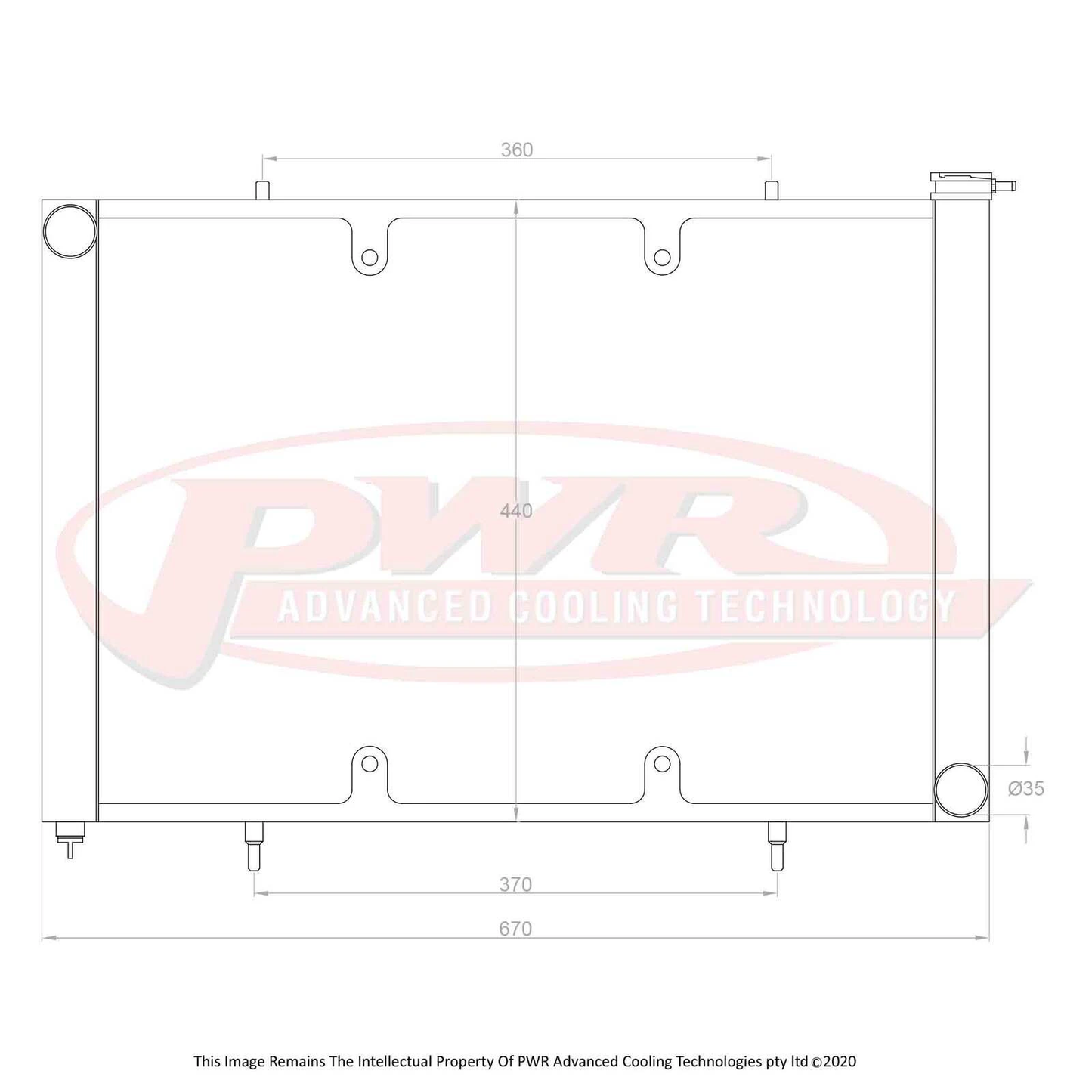 PWR - 55mm Performance Crossflow Radiator (Nissan Silvia 180SX S13 SR20/DET 90-94) W/ 16″ SPAL Fan Mounts