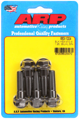 ARP M10 x 1.25 x 35 Hex Black Oxide Bolts (5/pkg)