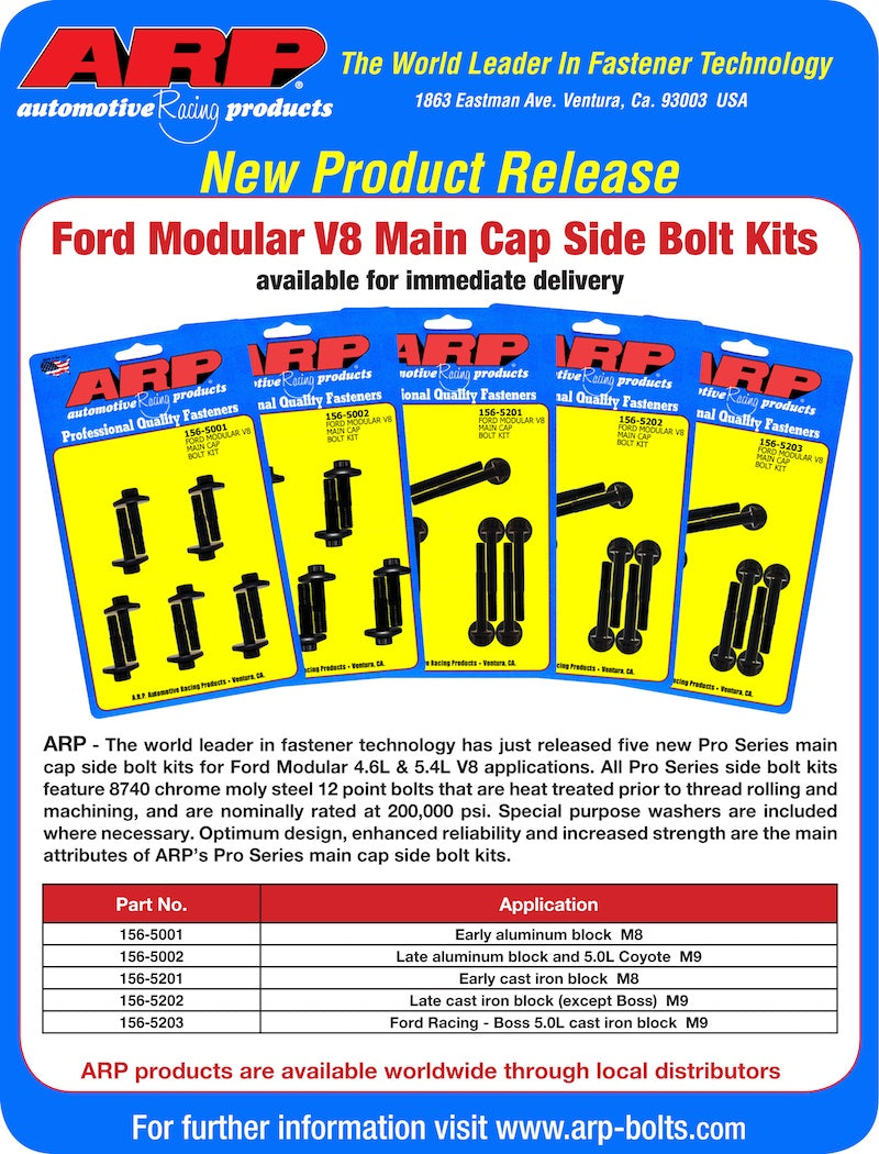 ARP Ford Modular V8 Main Cap-Side Bolt (Early Alum Block) M8 MBK