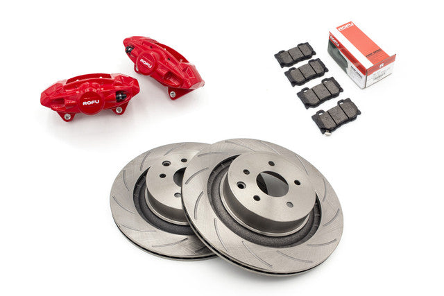 ROFU - Z34 Rear Brake Calipers, Rotors, and Pads Kit - Nissan 370Z Sport 2 Piston