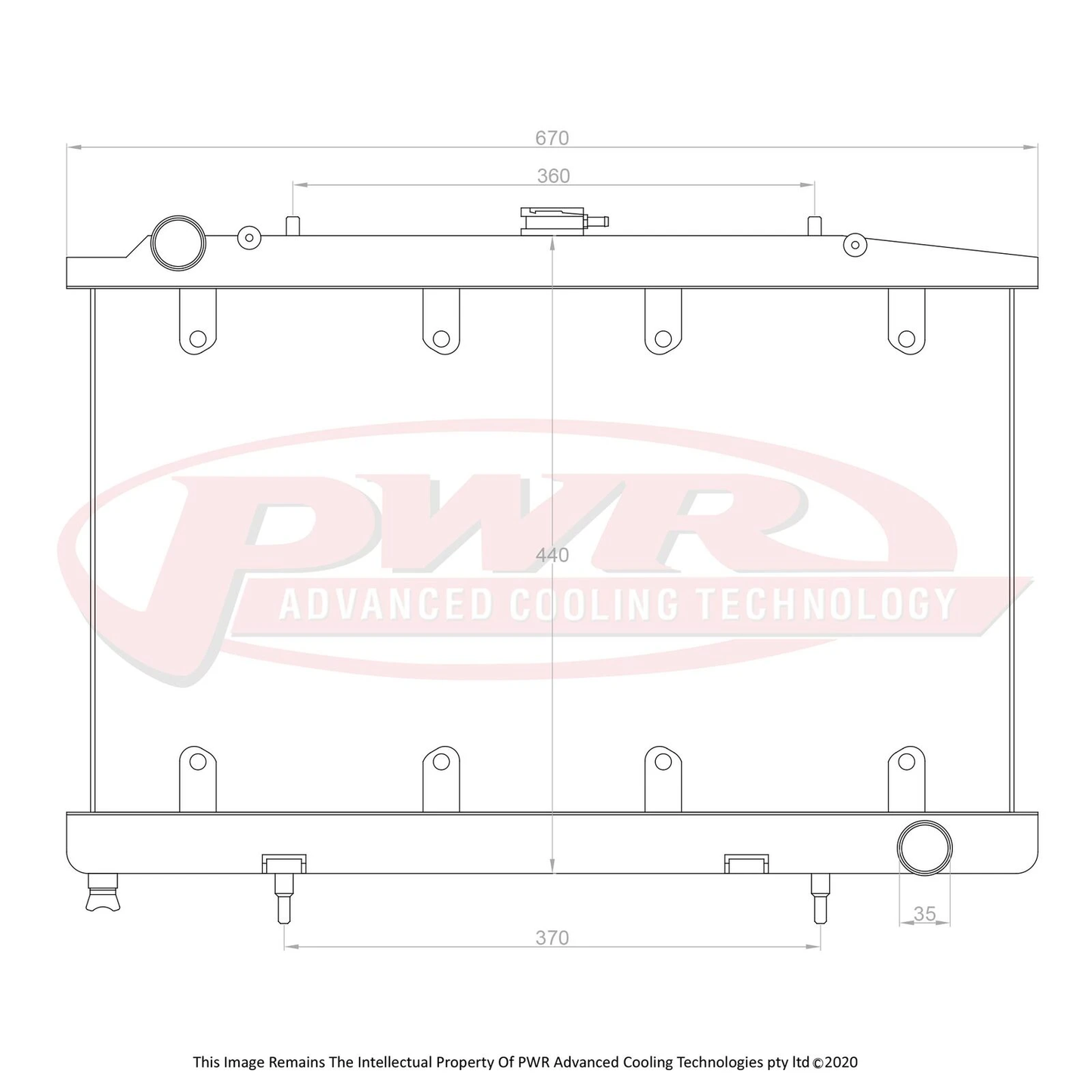 PWR - 42mm Performance Radiator (Nissan Silvia 180SX S13 SR20/DET 90-94) W/ Twin 12″ SPAL Fan Mounts