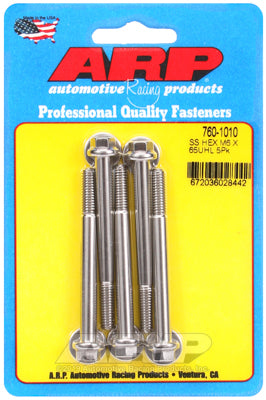 ARP M6 x 1.00 x 65 hex SS bolts (5/pkg)