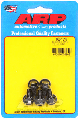 ARP M6 x 1.00 x 12 Hex Black Oxide Bolts (5/pkg)