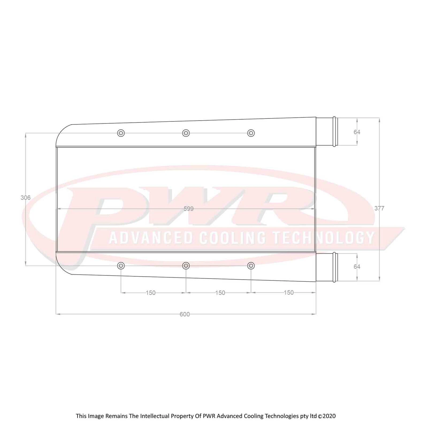 PWR - 68mm Performance Intercooler (Mitsubishi Evo 7 01-03)