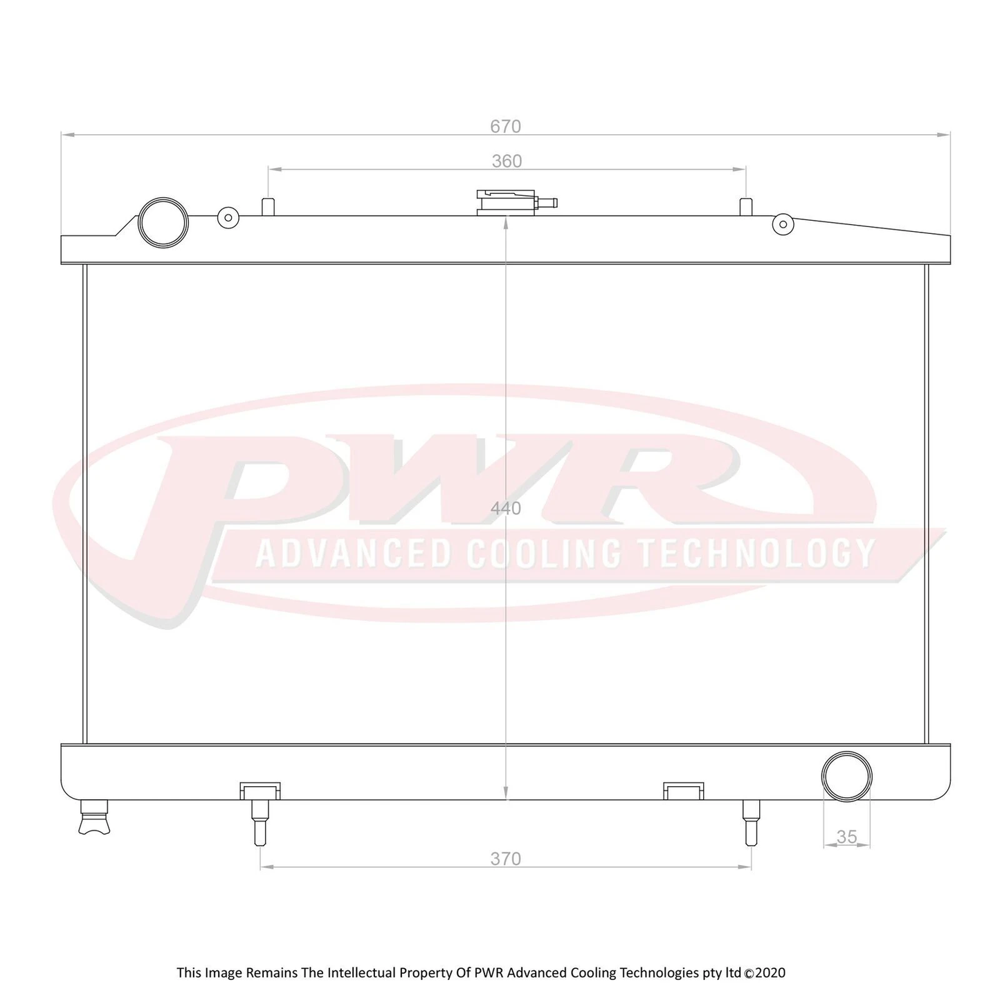 PWR - 42mm Performance Closemesh Radiator (Nissan Silvia 180SX S13 SR20/DET 90-94)