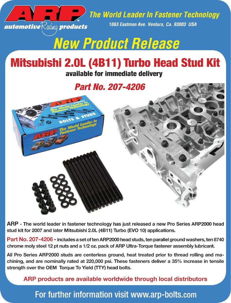 ARP 08+ Evo X Mitsubishi 2.0L (4B11) Turbo Head Stud Kit
