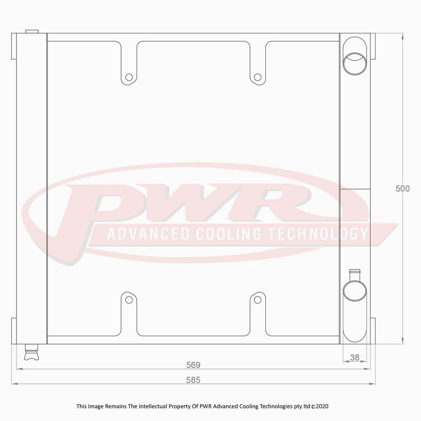 PWR - 55mm Performance Radiator (Mazda RX7 FC Series 4 85-89) W/ 16″ SPAL Fan Mounts