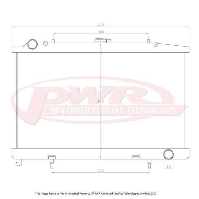PWR - 42mm Performance Radiator (Nissan Silvia 180SX S13 SR20/DET 90-94)