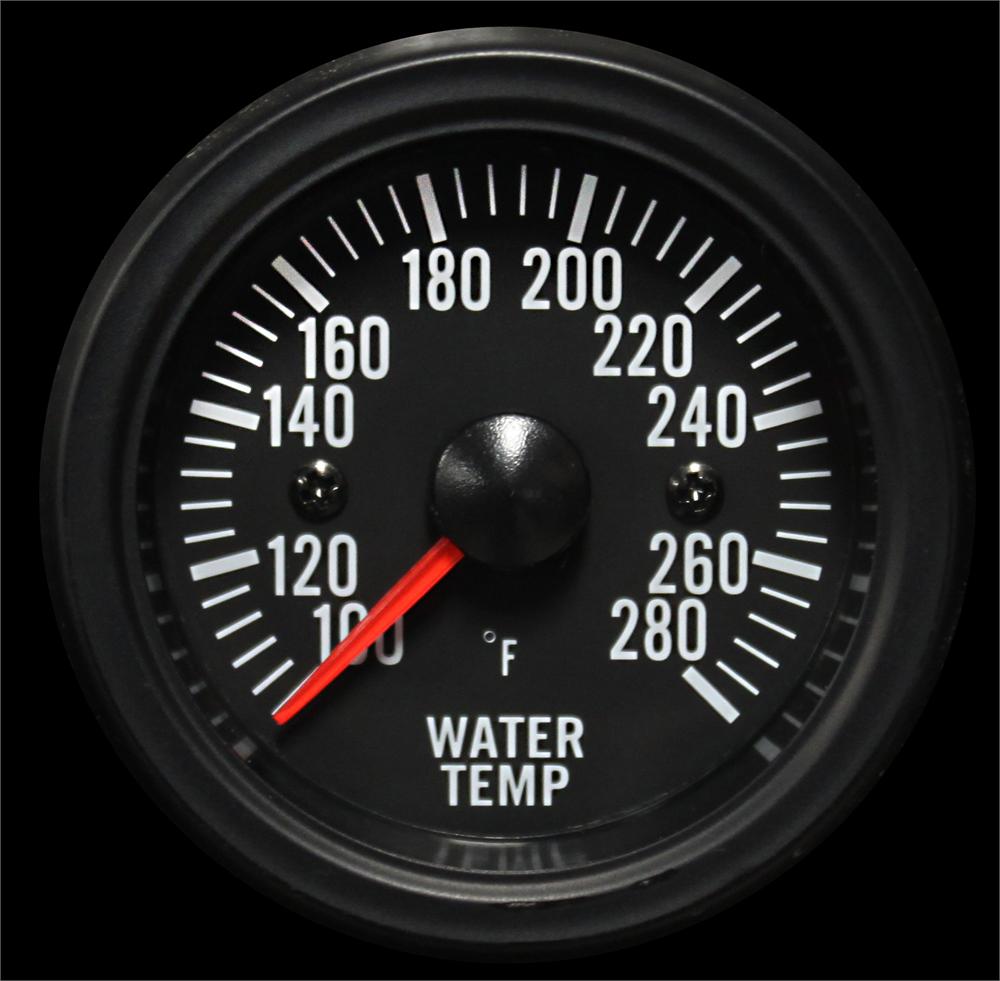 Prosport Gauges - 2-1/16" Electrical Water Temperature Gauge Clear Lens White LED