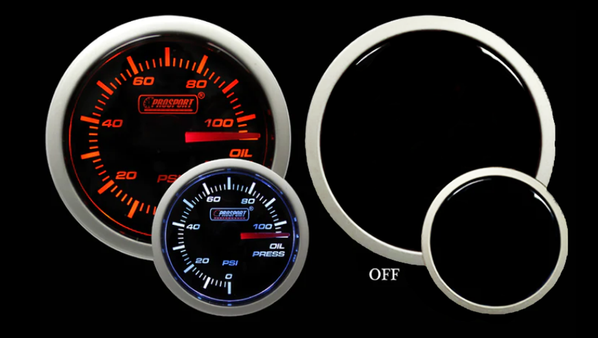 Prosport Gauges - 2-1/16" Amber / White - Electrical Oil Pressure Gauge