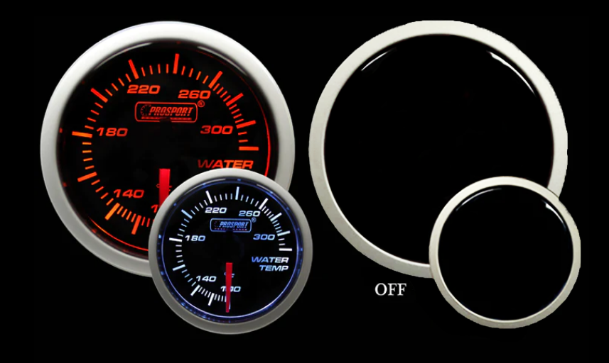 Prosport Gauges - 2-1/16" Amber / White - Electric Water Temperature Gauge