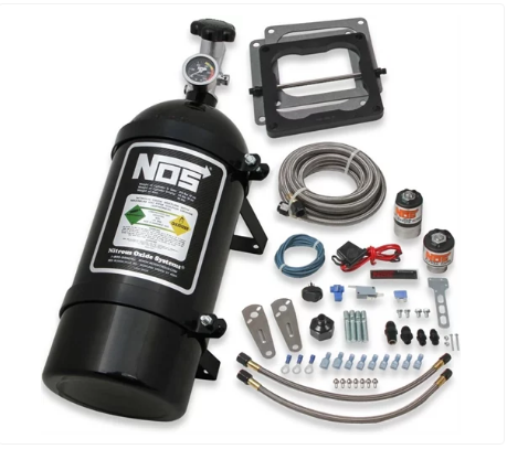 Sistema de Óxido Nitroso - NOS Big Shot Wet Nitrous System Holley 4500 Dominator Series Carburador 10-lb. Garrafa Preta (02102BNOS)