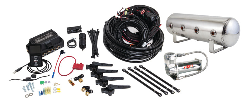 Air Lift Performance 3H (1/4 Air Line 2.5 Gal Polished Aluminum Tank VIAIR 444C Comp)