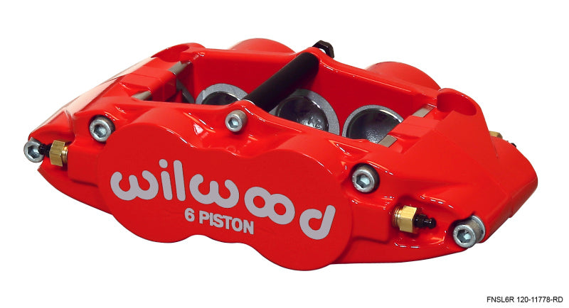Wilwood Caliper-Narrow Superlite 6R-RH - Pistões vermelhos 1,62/1,12/1,12 pol. Disco de 1,25 pol.