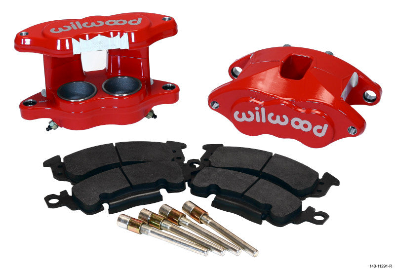 Kit de pinça frontal Wilwood D52 - vermelho 2,00/2,00 pol. Pistão 1,04 pol. Rotor