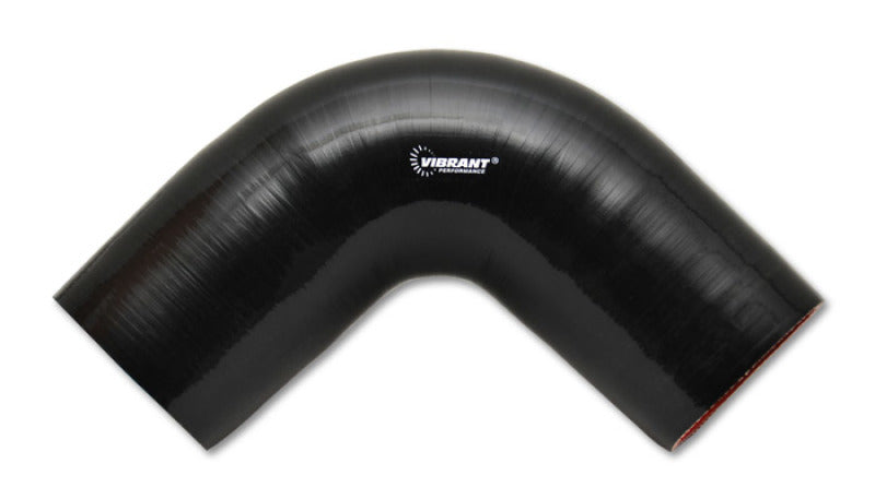 Conector de codo de silicona reforzada de 4 capas vibrante - 3.25in ID - 90 grados. Codo (NEGRO)